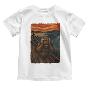Funny Bigfoot And Alien Toddler T Shirt Parody The Scream Art Meme Gift TS12 White Print Your Wear
