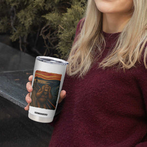 Funny Bigfoot And Alien Tumbler Cup Parody The Scream Art Meme Gift TS12 Print Your Wear
