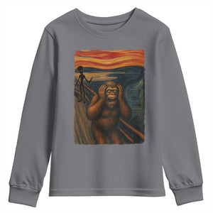 Funny Bigfoot And Alien Youth Sweatshirt Parody The Scream Art Meme Gift TS12 Charcoal Print Your Wear