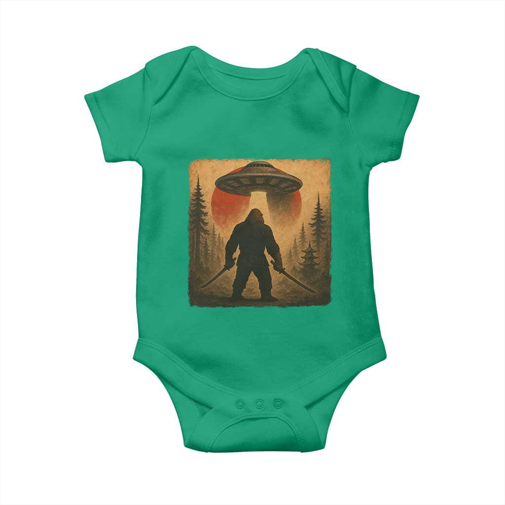 Samurai Bigfoot Baby Onesie Japanese Vintage Ukiyoe Style TS12 Irish Green Print Your Wear