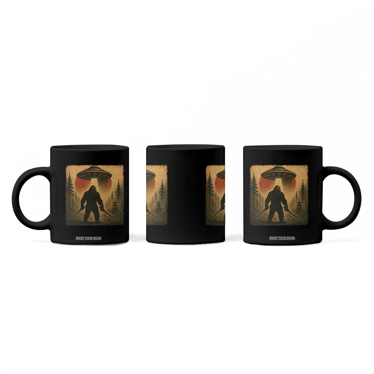 Samurai Bigfoot Coffee Mug Japanese Vintage Ukiyoe Style TS12 Print Your Wear
