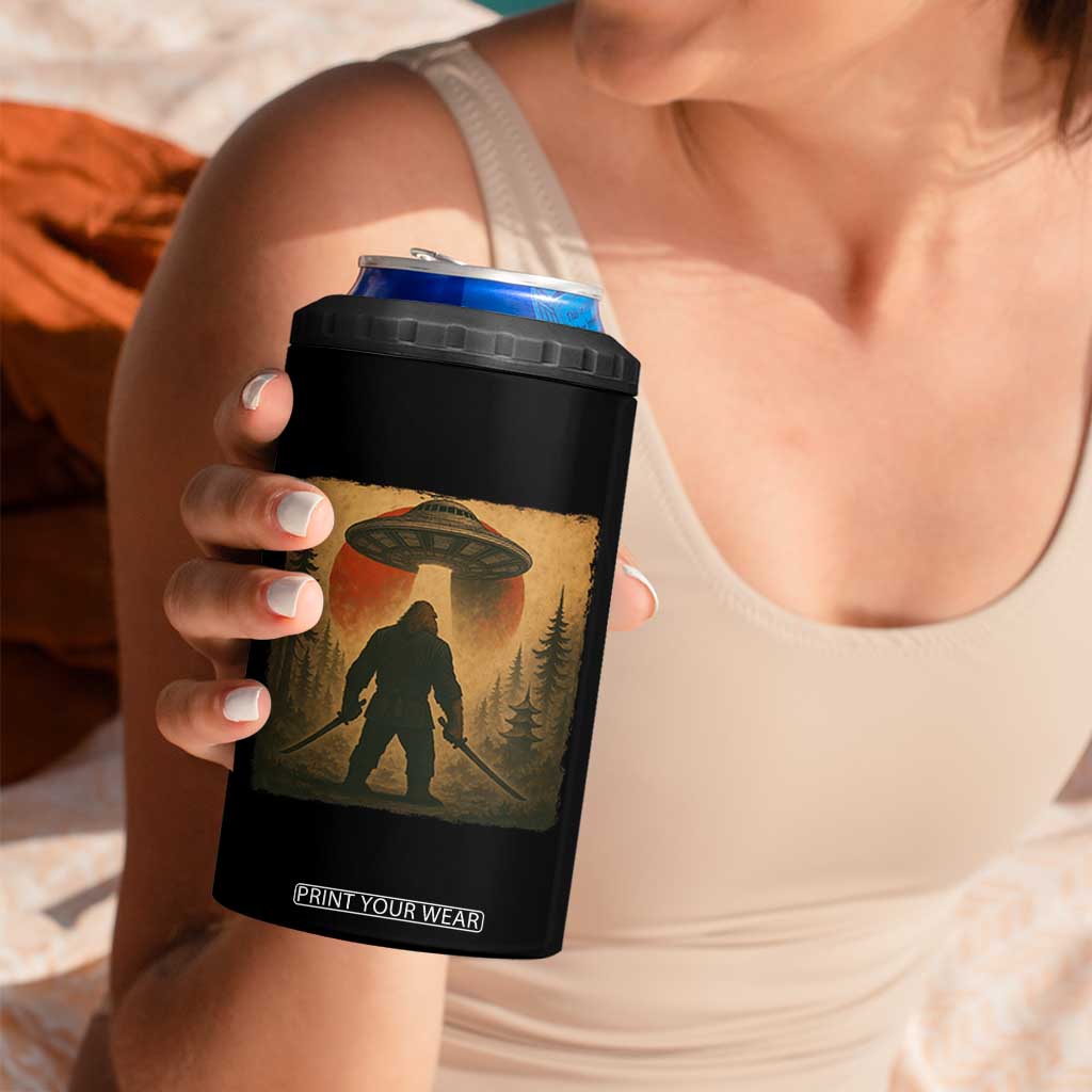 Samurai Bigfoot 4 in 1 Can Cooler Tumbler Japanese Vintage Ukiyoe Style TS12 Print Your Wear