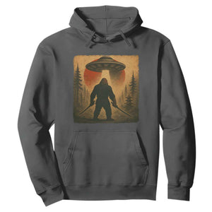 Samurai Bigfoot Hoodie Japanese Vintage Ukiyoe Style TS12 Dark Heather Print Your Wear