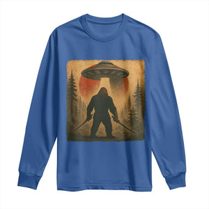 Samurai Bigfoot Long Sleeve Shirt Japanese Vintage Ukiyoe Style TS12 Royal Blue Print Your Wear