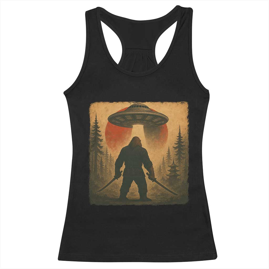 Samurai Bigfoot Racerback Tank Top Japanese Vintage Ukiyoe Style TS12 Black Print Your Wear