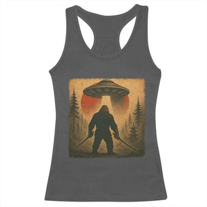 Samurai Bigfoot Racerback Tank Top Japanese Vintage Ukiyoe Style TS12 Dark Heather Print Your Wear