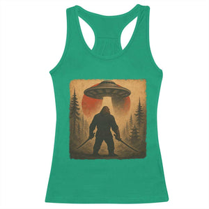 Samurai Bigfoot Racerback Tank Top Japanese Vintage Ukiyoe Style TS12 Irish Green Print Your Wear