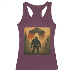 Samurai Bigfoot Racerback Tank Top Japanese Vintage Ukiyoe Style TS12 Maroon Print Your Wear