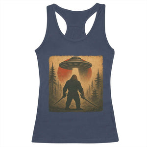 Samurai Bigfoot Racerback Tank Top Japanese Vintage Ukiyoe Style TS12 Navy Print Your Wear