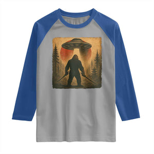 Samurai Bigfoot Raglan Shirt Japanese Vintage Ukiyoe Style TS12 Sport Gray Royal Print Your Wear