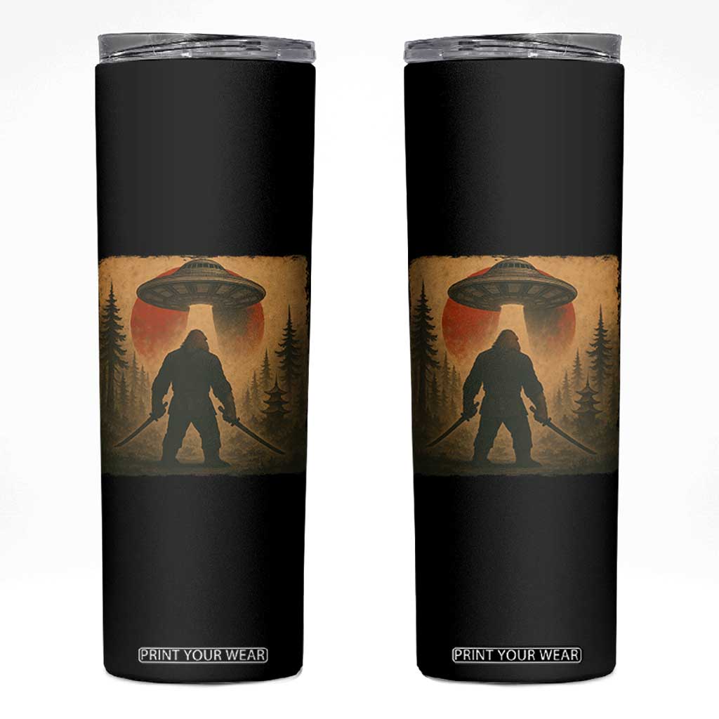 Samurai Bigfoot Skinny Tumbler Japanese Vintage Ukiyoe Style TS12 Black Print Your Wear