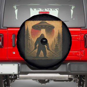 Samurai Bigfoot Spare Tire Cover Japanese Vintage Ukiyoe Style TS12 Black Print Your Wear