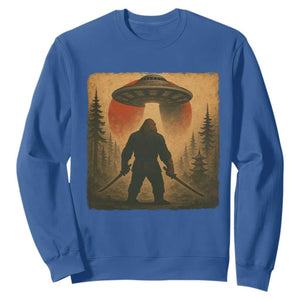 Samurai Bigfoot Sweatshirt Japanese Vintage Ukiyoe Style TS12 Royal Blue Print Your Wear