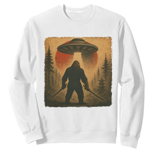 Samurai Bigfoot Sweatshirt Japanese Vintage Ukiyoe Style TS12 White Print Your Wear