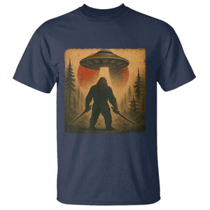 Samurai Bigfoot T Shirt Japanese Vintage Ukiyoe Style TS12 Navy Print Your Wear