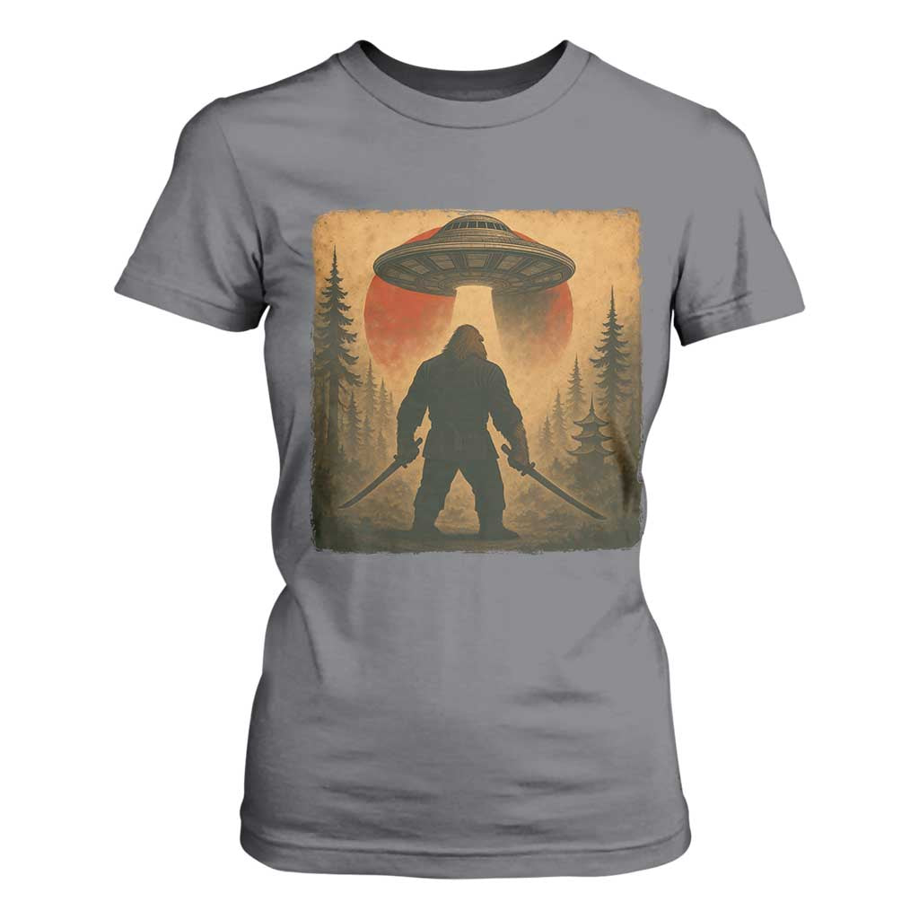 Samurai Bigfoot T Shirt For Women Japanese Vintage Ukiyoe Style TS12 Charcoal Print Your Wear