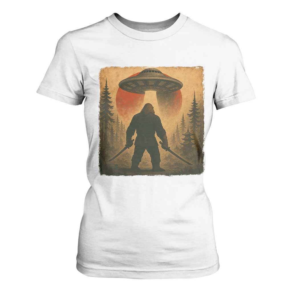 Samurai Bigfoot T Shirt For Women Japanese Vintage Ukiyoe Style TS12 White Print Your Wear