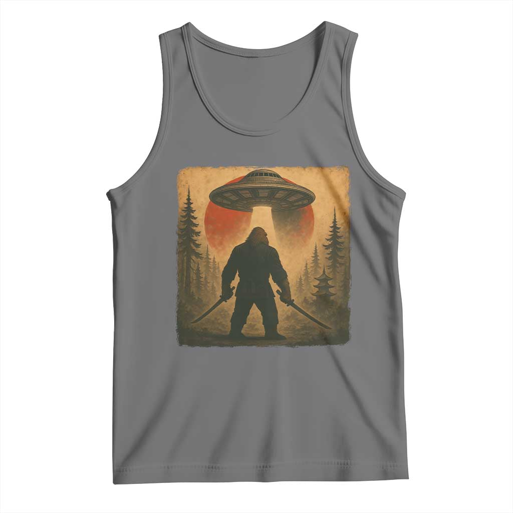 Samurai Bigfoot Tank Top Japanese Vintage Ukiyoe Style TS12 Black Heather Print Your Wear