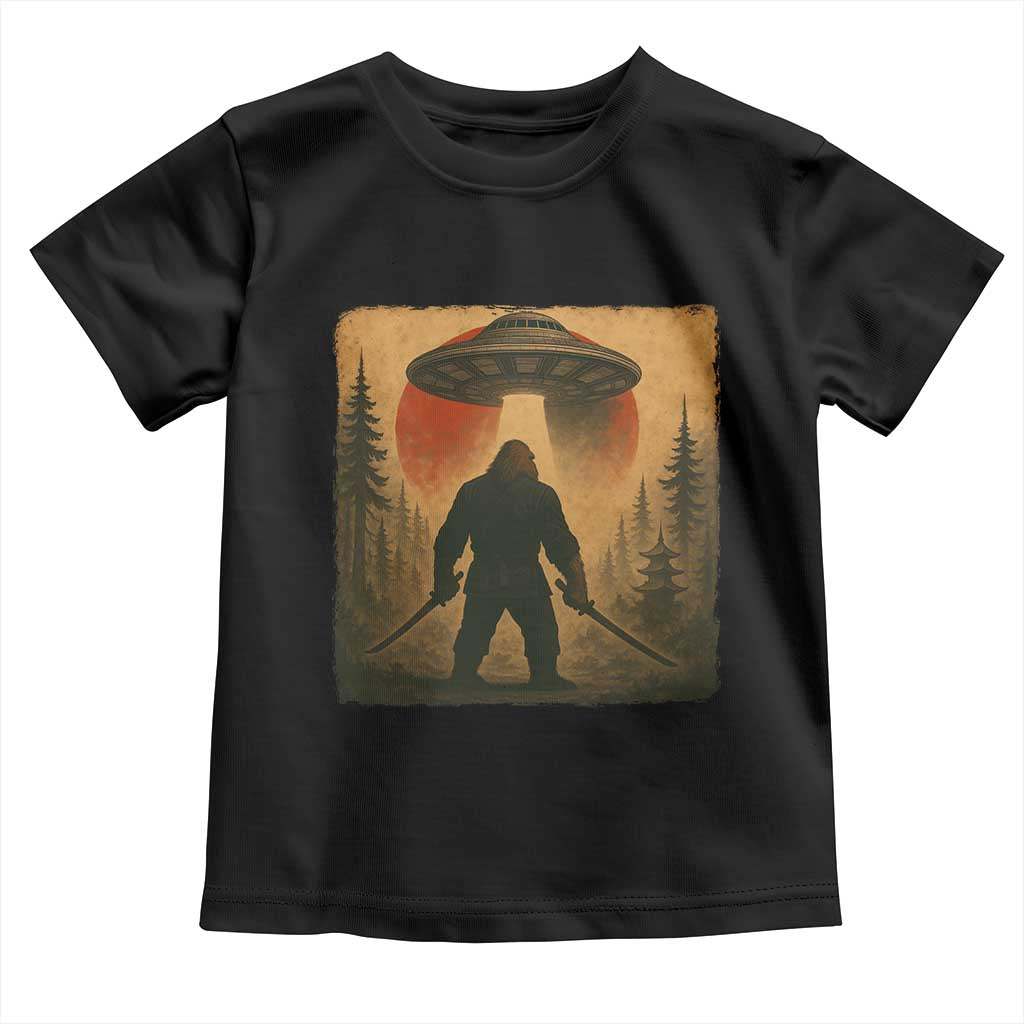 Samurai Bigfoot Toddler T Shirt Japanese Vintage Ukiyoe Style TS12 Black Print Your Wear