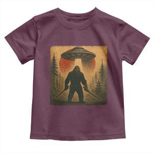 Samurai Bigfoot Toddler T Shirt Japanese Vintage Ukiyoe Style TS12 Maroon Print Your Wear