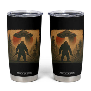 Samurai Bigfoot Tumbler Cup Japanese Vintage Ukiyoe Style TS12 Black Print Your Wear
