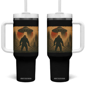 Samurai Bigfoot Tumbler With Handle Japanese Vintage Ukiyoe Style TS12 One Size: 40 oz Black Print Your Wear