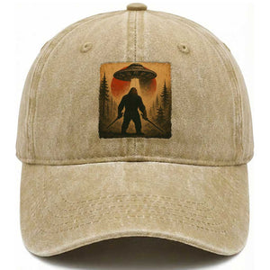 Samurai Bigfoot Washed Cotton Baseball Cap Japanese Vintage Ukiyoe Style TS12 Print Your Wear