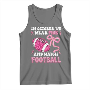 In October We Wear Pink And Watch Football Tank Top Breast Cancer Awareness Gift TS12 Black Heather Print Your Wear