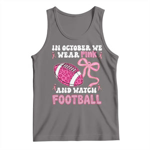 In October We Wear Pink And Watch Football Tank Top Breast Cancer Awareness Gift TS12 Deep Heather Print Your Wear