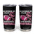 In October We Wear Pink And Watch Football Tumbler Cup Breast Cancer Awareness Gift TS12 Black Print Your Wear