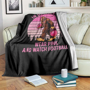 In October We Wear Pink Football Throw Blanket Support Breast Cancer Awareness TS12 Print Your Wear