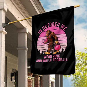 In October We Wear Pink Football Garden Flag Support Breast Cancer Awareness TS12 Print Your Wear