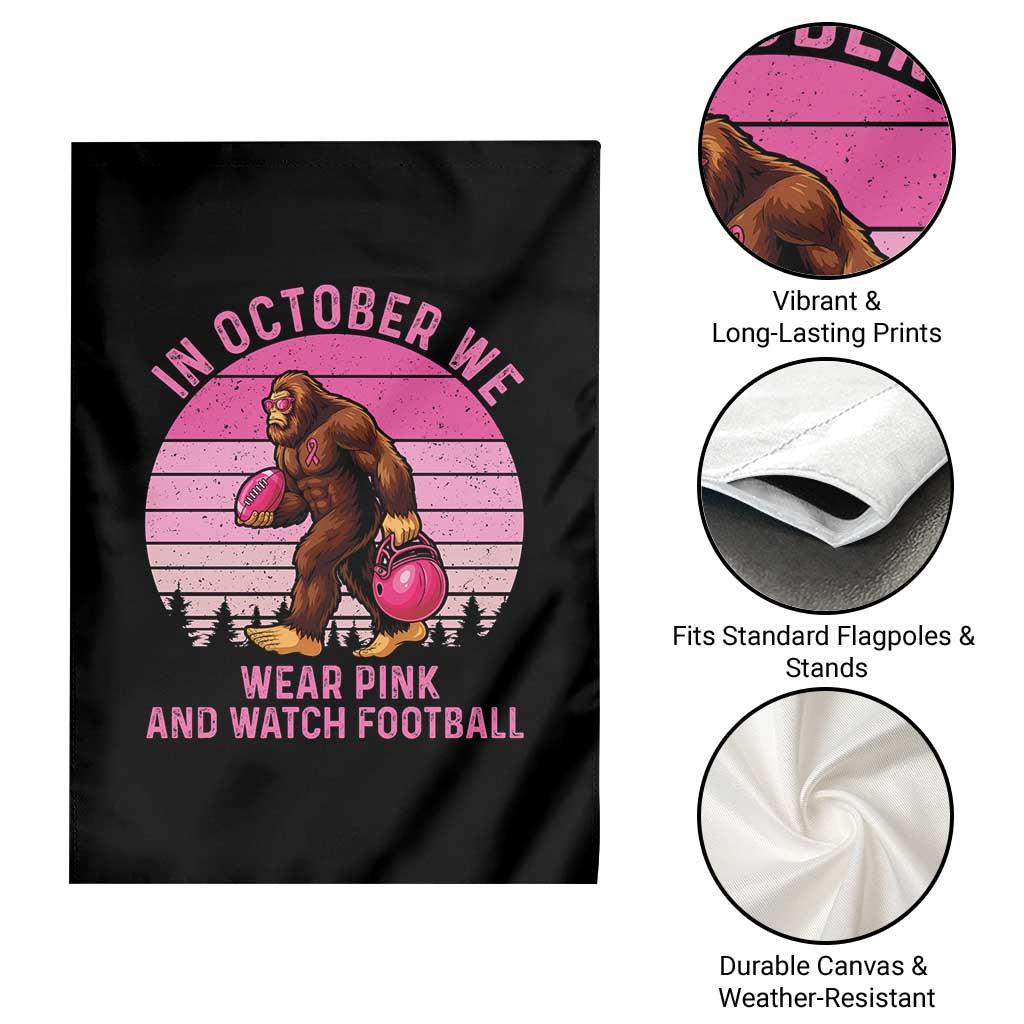 In October We Wear Pink Football Garden Flag Support Breast Cancer Awareness TS12 Print Your Wear