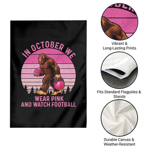 In October We Wear Pink Football Garden Flag Support Breast Cancer Awareness TS12 Print Your Wear