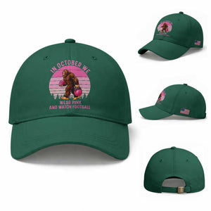 In October We Wear Pink Football Baseball Cap Support Breast Cancer Awareness TS12 Baseball Cap Universal Fit Irish Green Print Your Wear