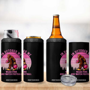 In October We Wear Pink Football 4 in 1 Can Cooler Tumbler Support Breast Cancer Awareness TS12 Print Your Wear