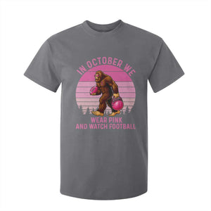 In October We Wear Pink Football T Shirt For Kid Support Breast Cancer Awareness TS12 Charcoal Print Your Wear