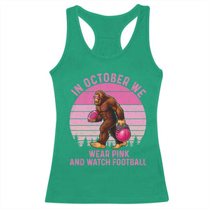 In October We Wear Pink Football Racerback Tank Top Support Breast Cancer Awareness TS12 Irish Green Print Your Wear
