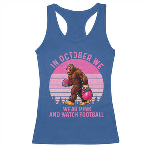 In October We Wear Pink Football Racerback Tank Top Support Breast Cancer Awareness TS12 Royal Blue Print Your Wear