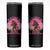 In October We Wear Pink Football Skinny Tumbler Support Breast Cancer Awareness TS12 Black Print Your Wear