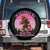 In October We Wear Pink Football Spare Tire Cover Support Breast Cancer Awareness TS12 No hole Black Print Your Wear