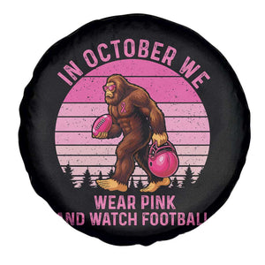 In October We Wear Pink Football Spare Tire Cover Support Breast Cancer Awareness TS12 Print Your Wear