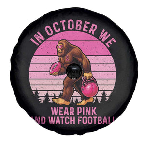 In October We Wear Pink Football Spare Tire Cover Support Breast Cancer Awareness TS12 Print Your Wear