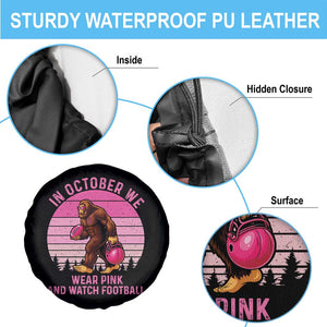 In October We Wear Pink Football Spare Tire Cover Support Breast Cancer Awareness TS12 Print Your Wear
