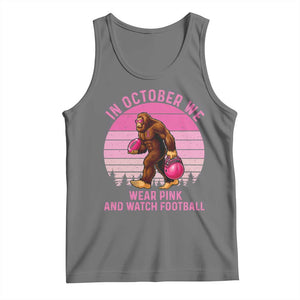 In October We Wear Pink Football Tank Top Support Breast Cancer Awareness TS12 Black Heather Print Your Wear