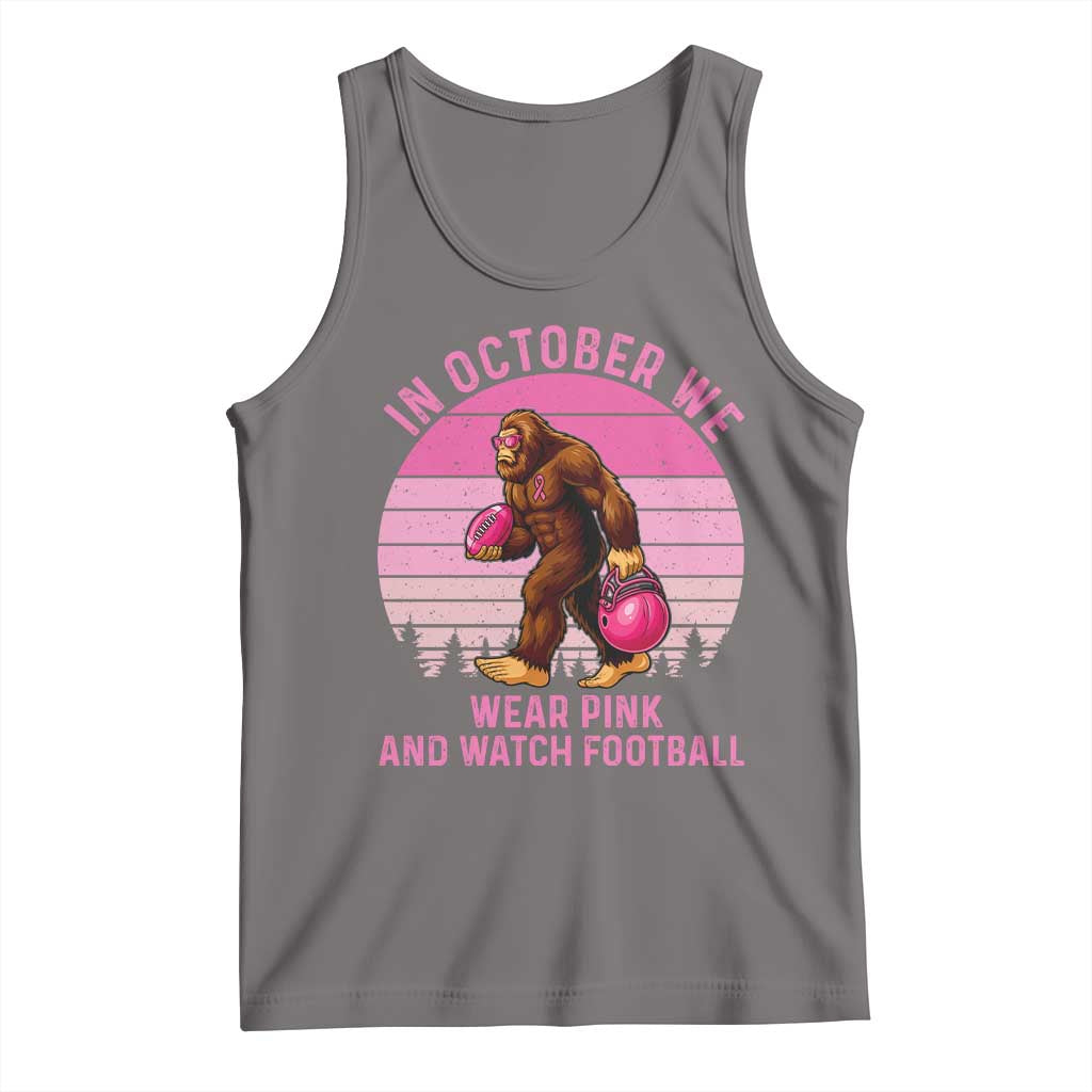 In October We Wear Pink Football Tank Top Support Breast Cancer Awareness TS12 Deep Heather Print Your Wear