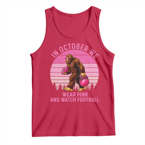 In October We Wear Pink Football Tank Top Support Breast Cancer Awareness TS12 Red Print Your Wear