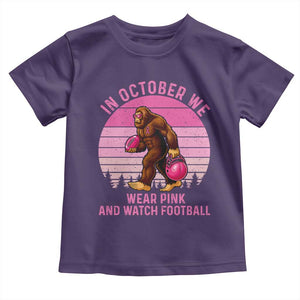 In October We Wear Pink Football Toddler T Shirt Support Breast Cancer Awareness TS12 Purple Print Your Wear