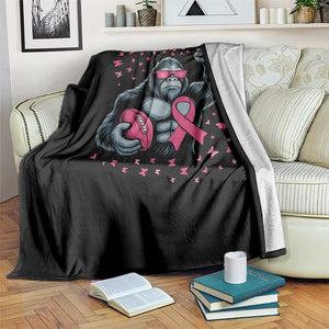 Funny Bigfoot Football Throw Blanket Breast Cancer Awareness Gift TS12 Print Your Wear