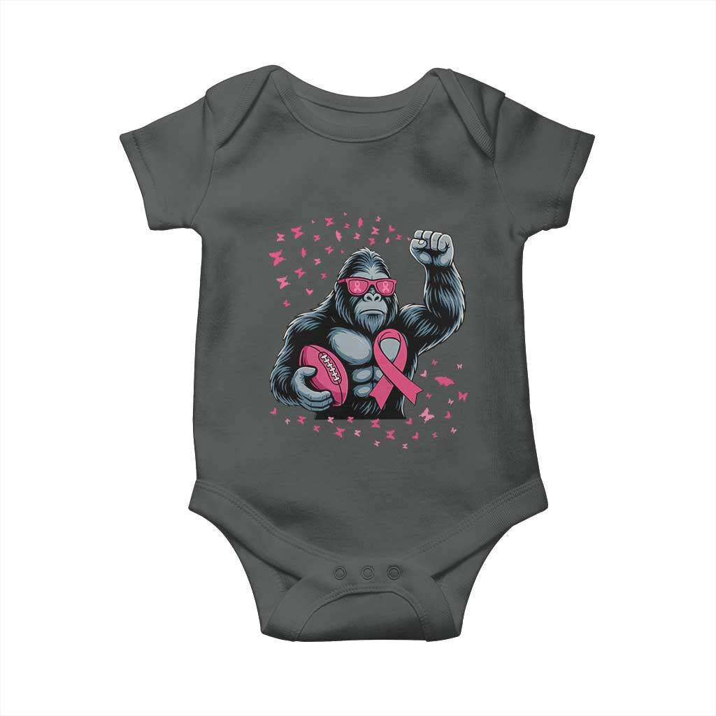 Funny Bigfoot Football Baby Onesie Breast Cancer Awareness Gift TS12 Dark Heather Print Your Wear